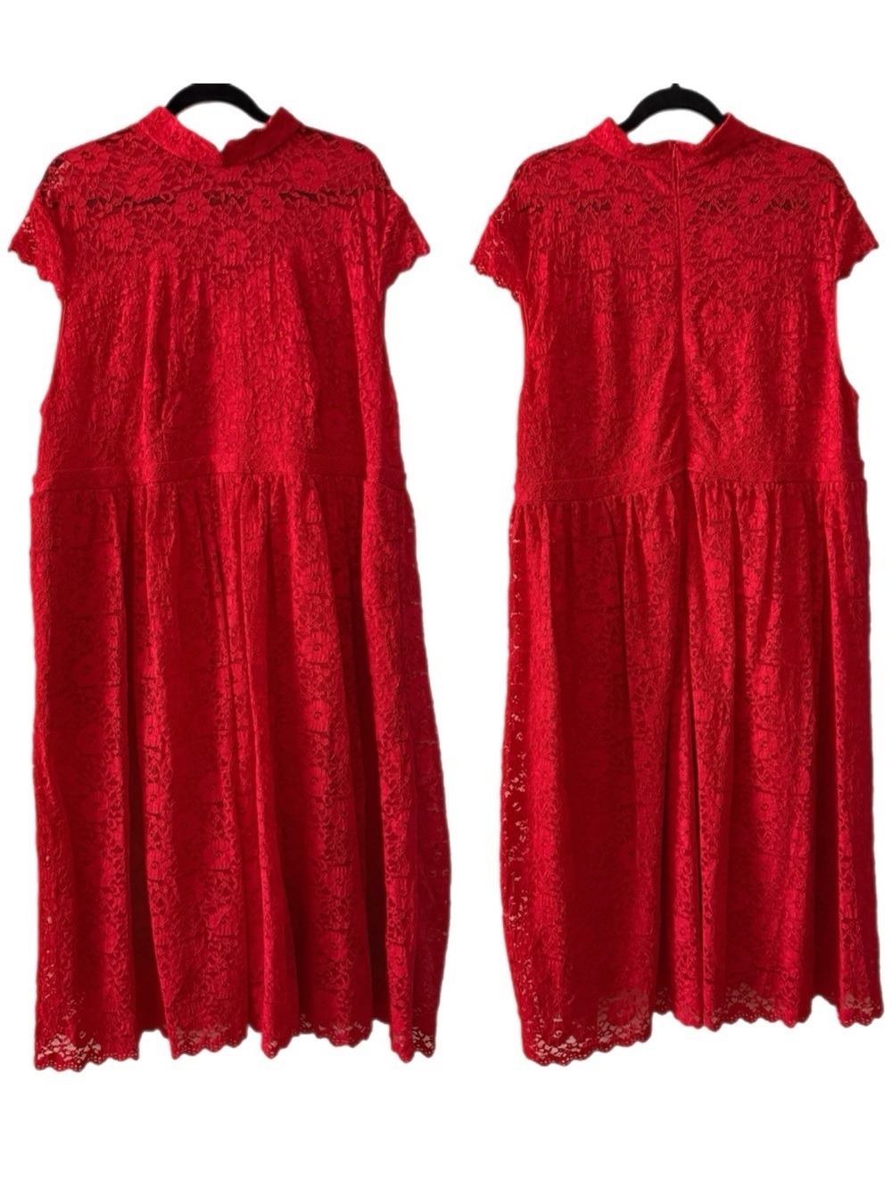 Red Lace Fit & Flare Dress - Elegant Women's Dress in Plus Size 3X NWT - Picture 5 of 17